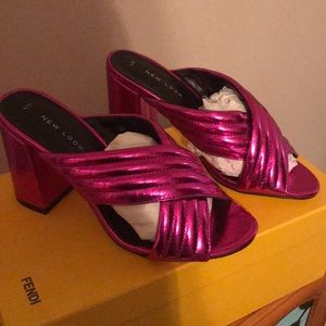 Pink Metallic Mule Sandals by ASOS